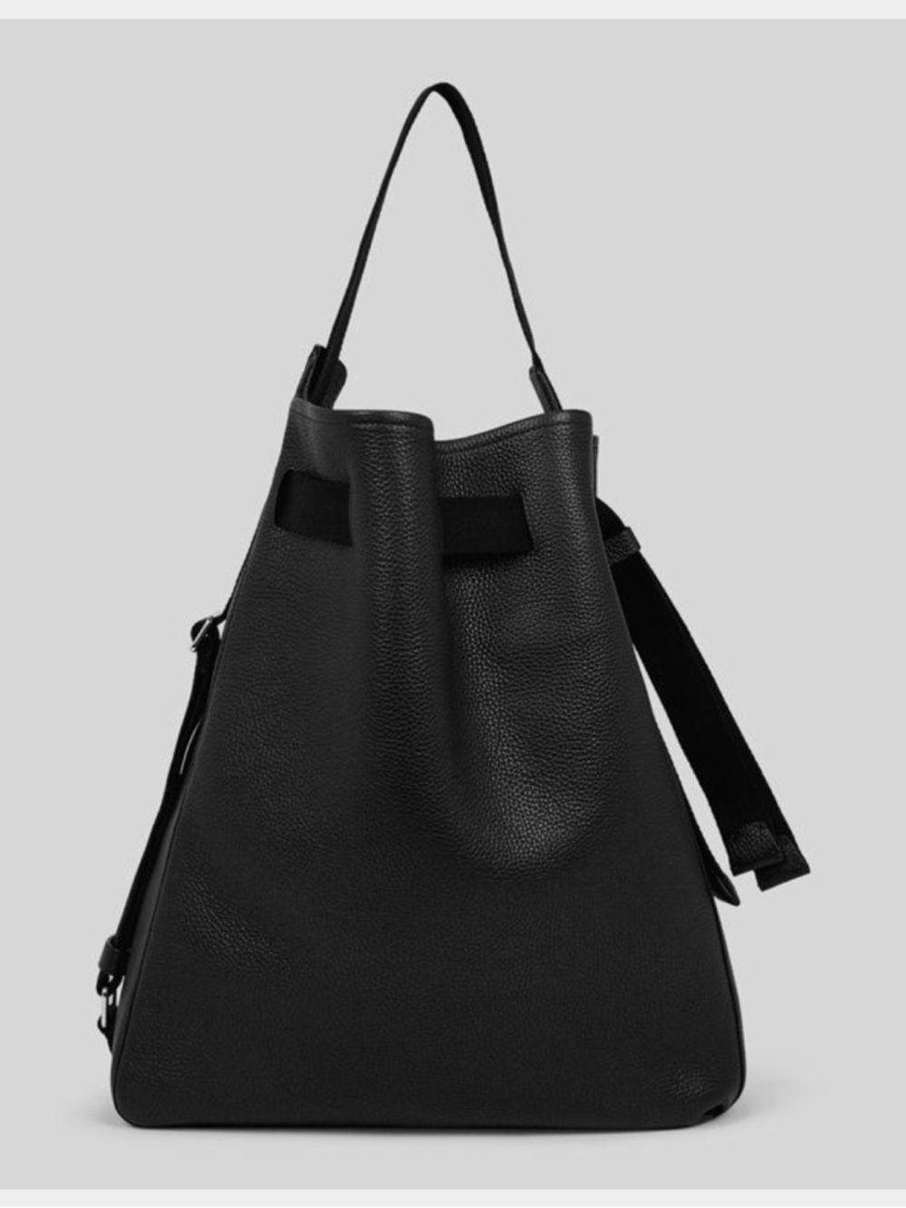 Ecco Sail Bag Full Size Black Leather Bag - Women's Shoulder Bag